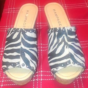 RAMPAGE ZEBRA PRINT MULE CLOGS